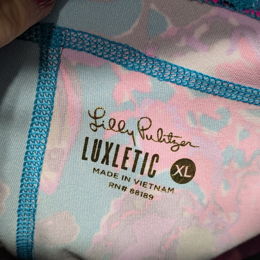 Lilly Pulitzer Floral Track Pants - Pink and Blue - Picture 3 of 3